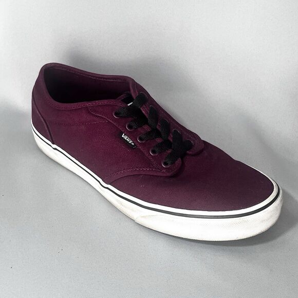 Vans Maroon Low Top Canvas Sneaker Skater Y2K Grunge Sz Men 11.5 - Picture 1 of 10